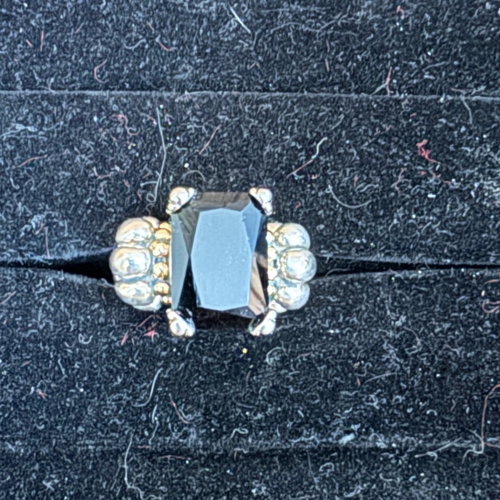 Vintage Sterling Silver Black Obsidian Ring